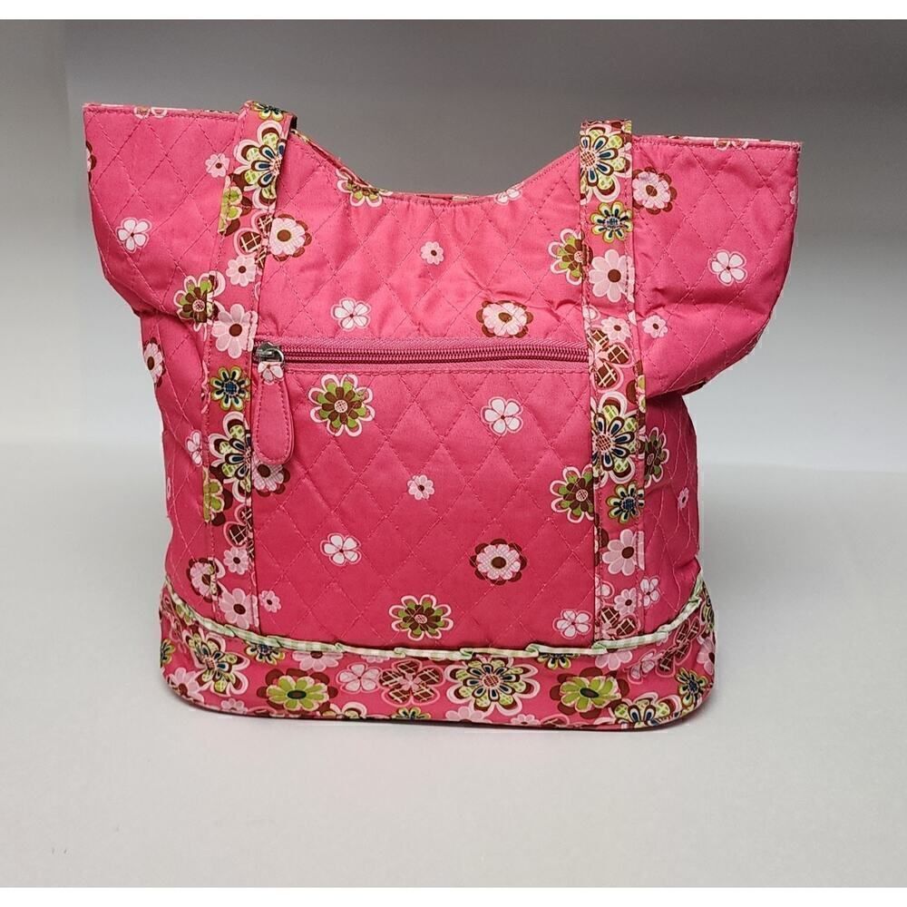 Gigi Olivia Pink Floral Zippered Handbag Purse Tote/Diaper Bag